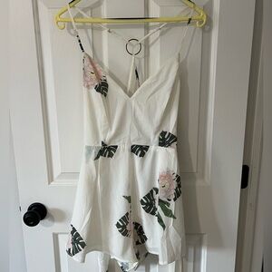 White Floral Romper